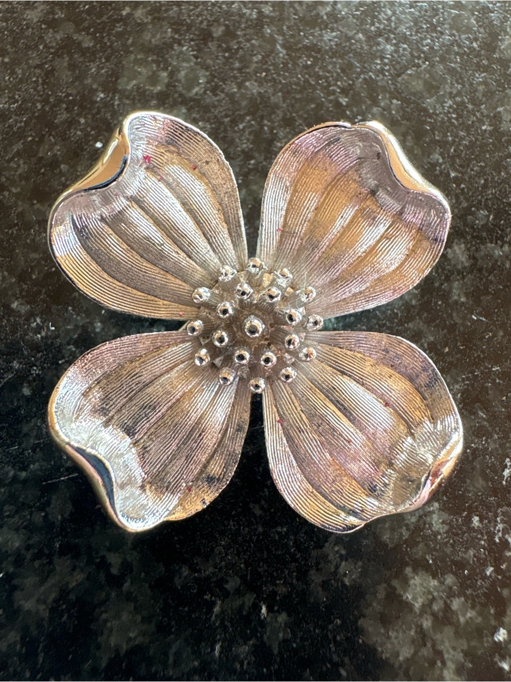 Beautiful Trifari Signed Silver Floral Petal Brooch - Elegant Flower Accent Exc